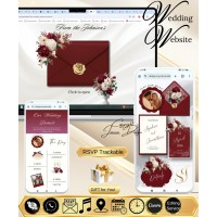 Burgundy Wedding Invitation Website, (217w) Burgundy Wedding Invitation Website, (217w)